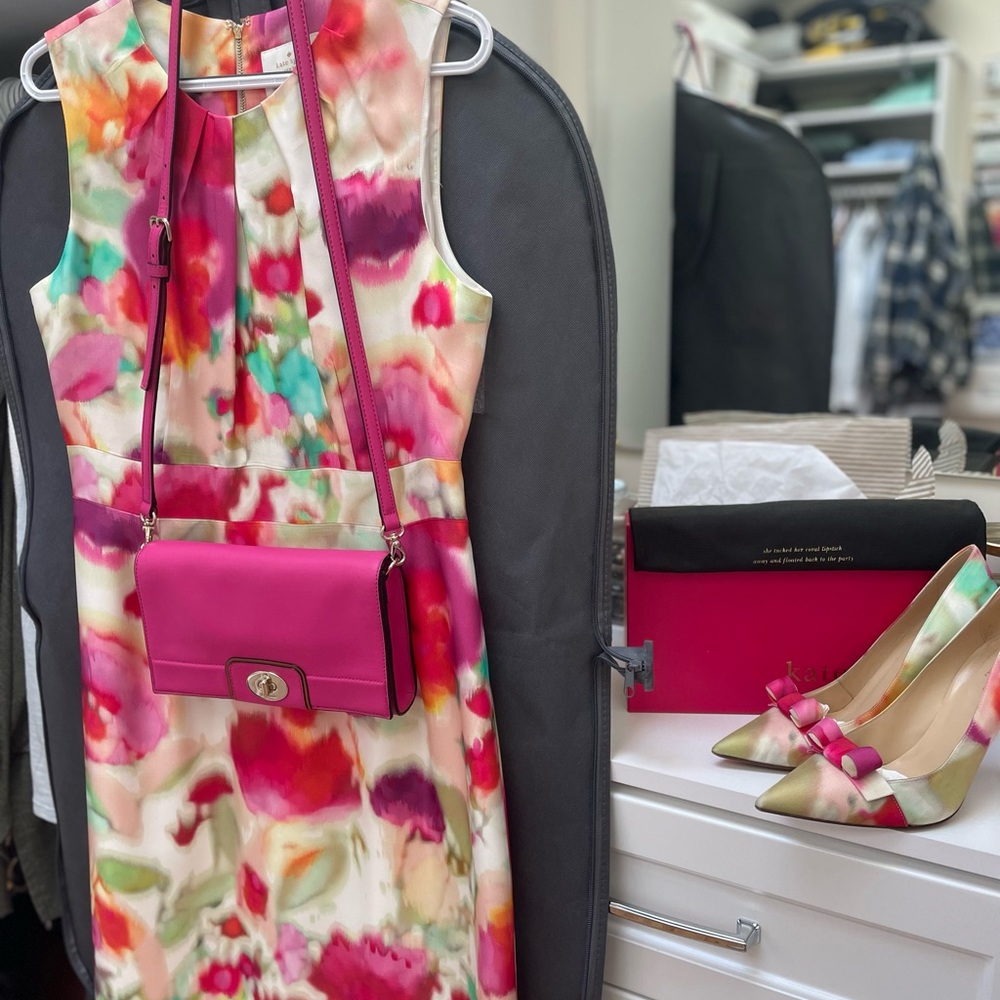 Authentic Kate Spade Dress, Shoes and Purse or clutch.